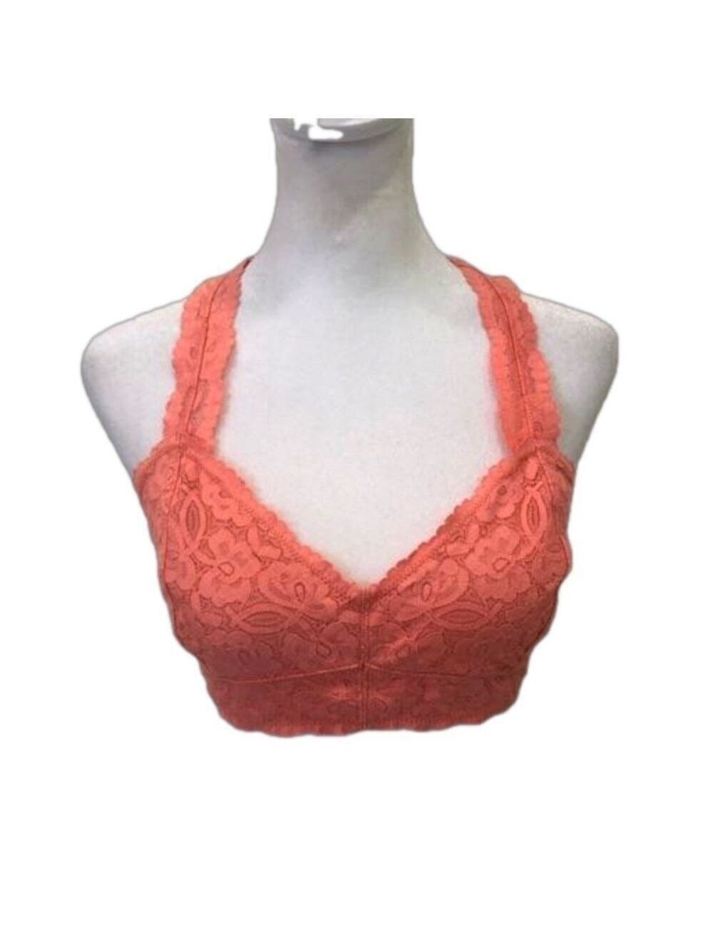 Intimately Free People Size L coral colored lace bralette. Sexy comfy lacy